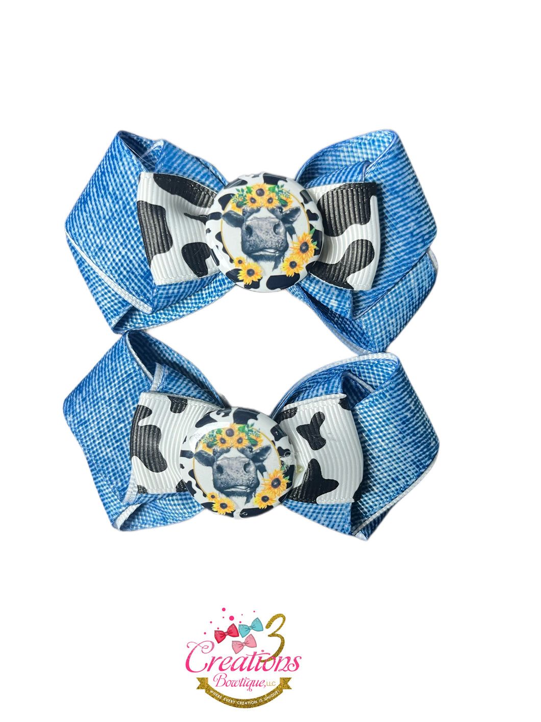 Cow pig tail bows
