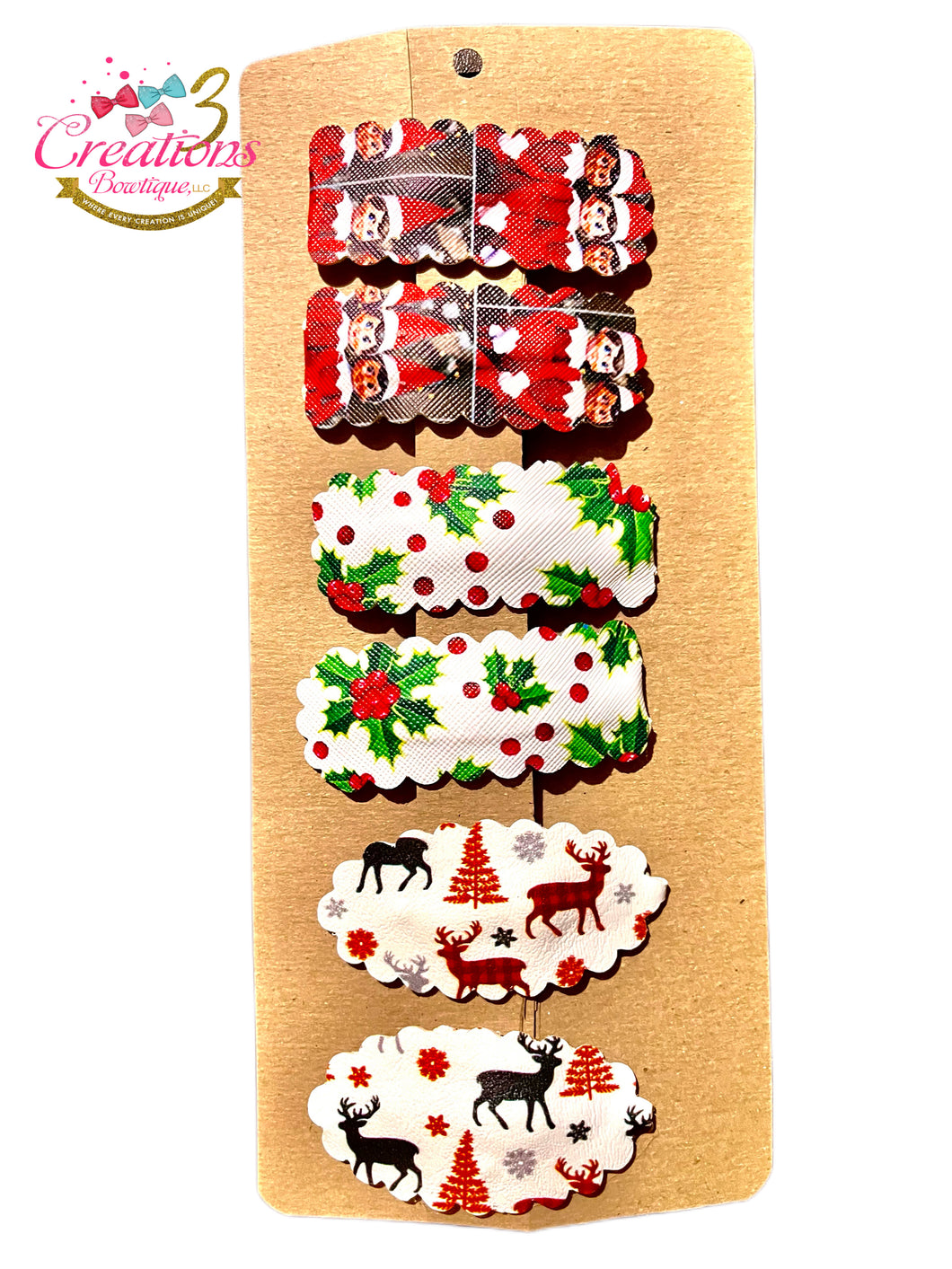 Christmas hair clip set