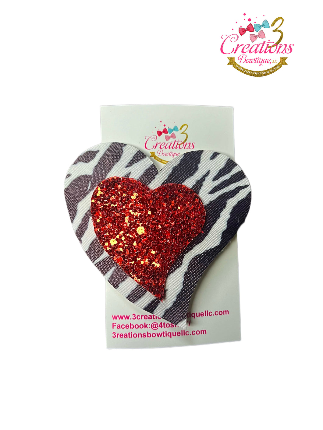 Zebra&red heart clip