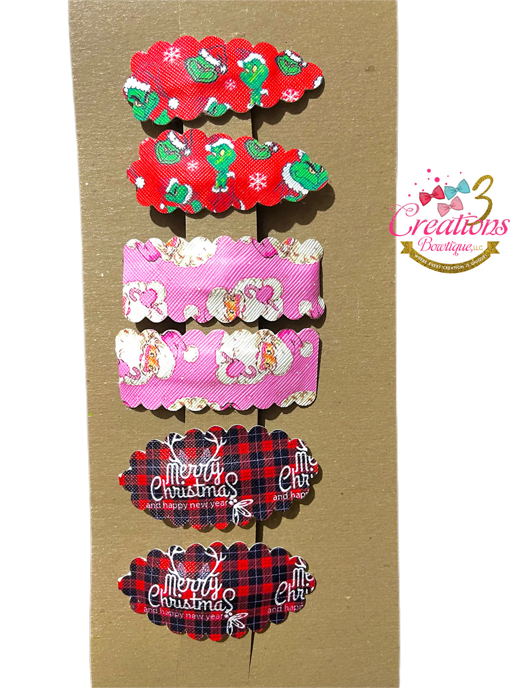 #2Christmas hair clips set