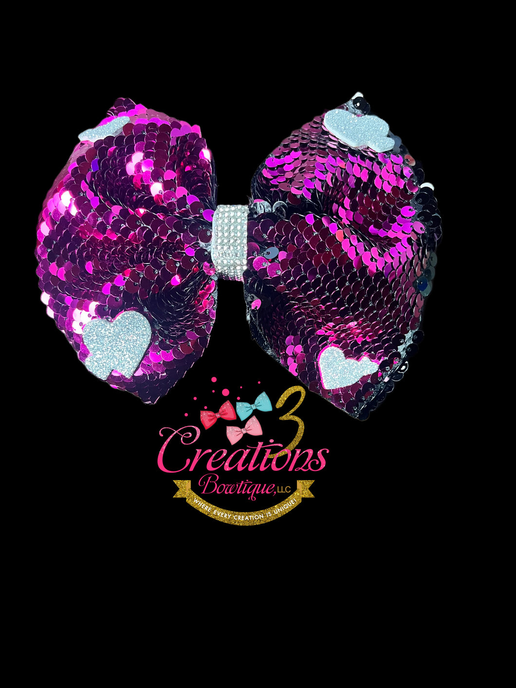 Pink/Silver Sequin love