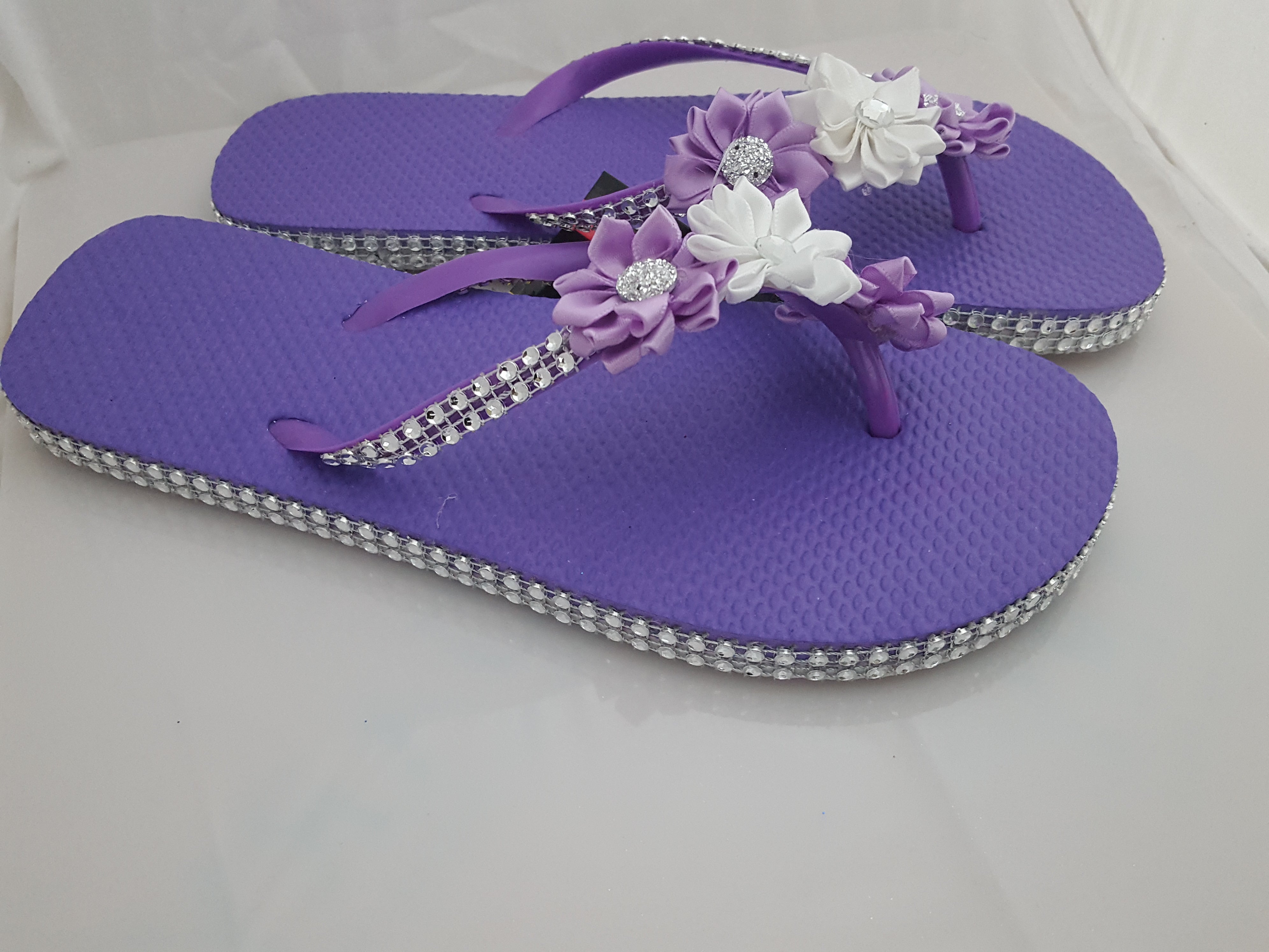 Adult flower flip flops