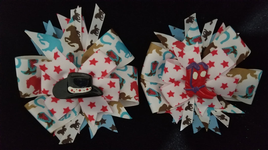 Cowgirl Pinwheel bow set