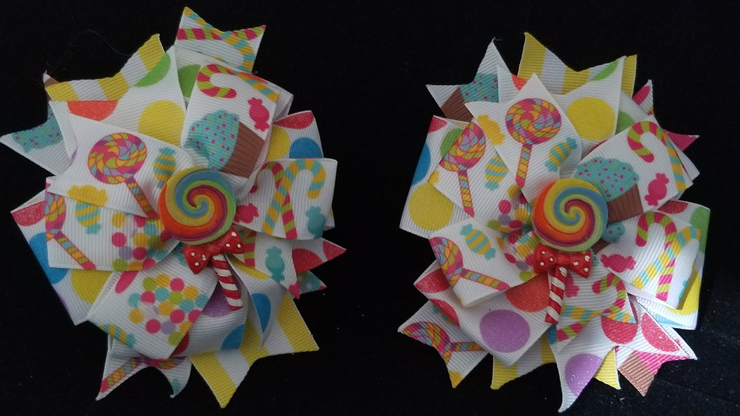 Candyland Inspired Pin wheel bow