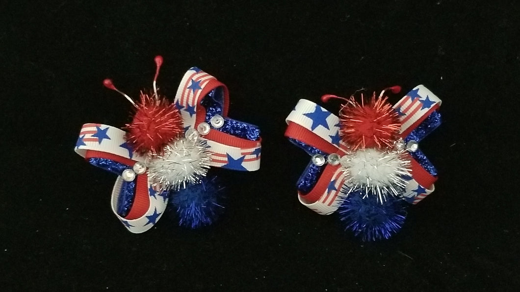 Patriotic butterfly clips