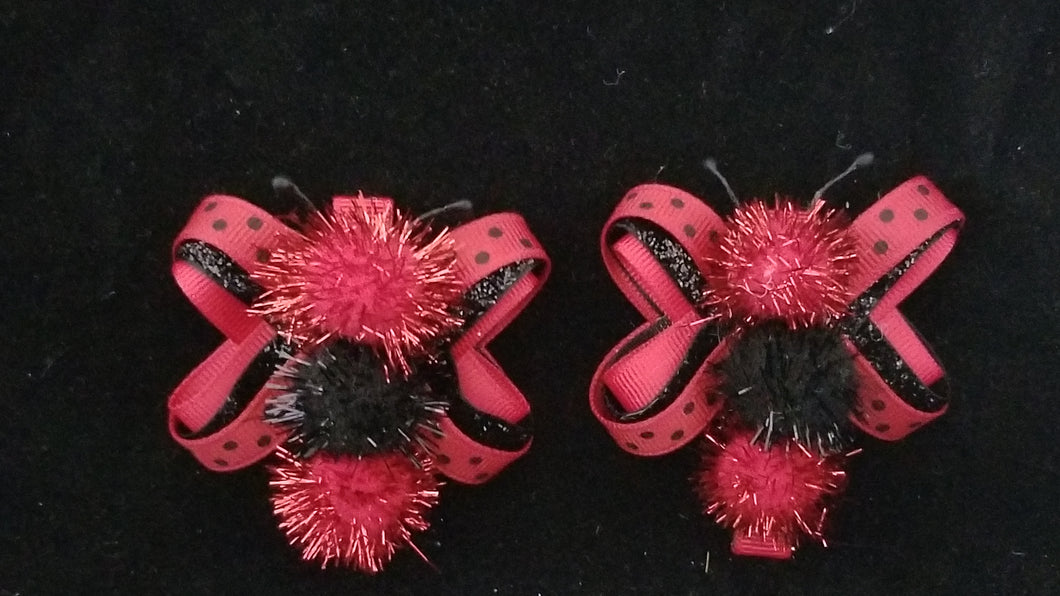 Black and red Butterfly clips