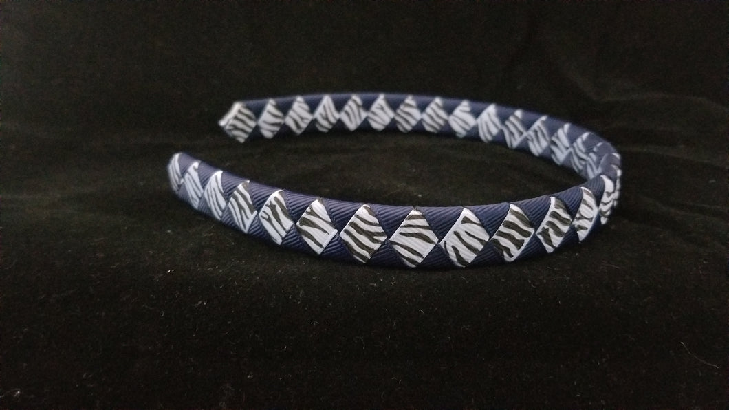 Navy zebra headband