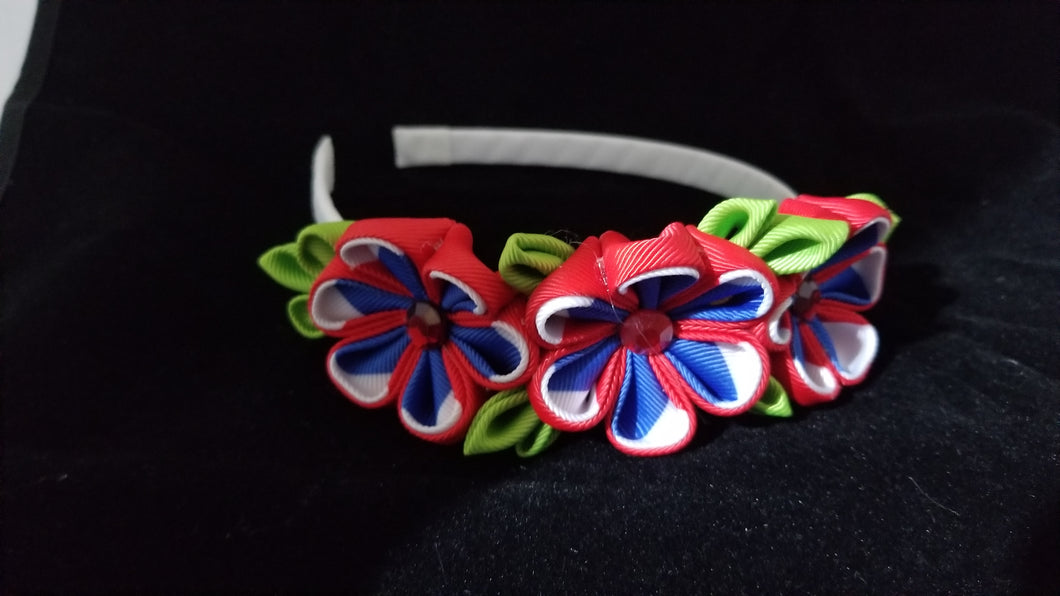 Round petal kanzashi headband