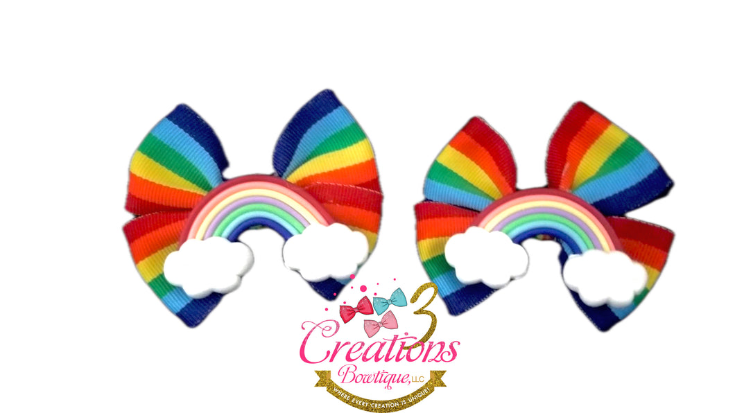 Rainbow pinwheel bow set