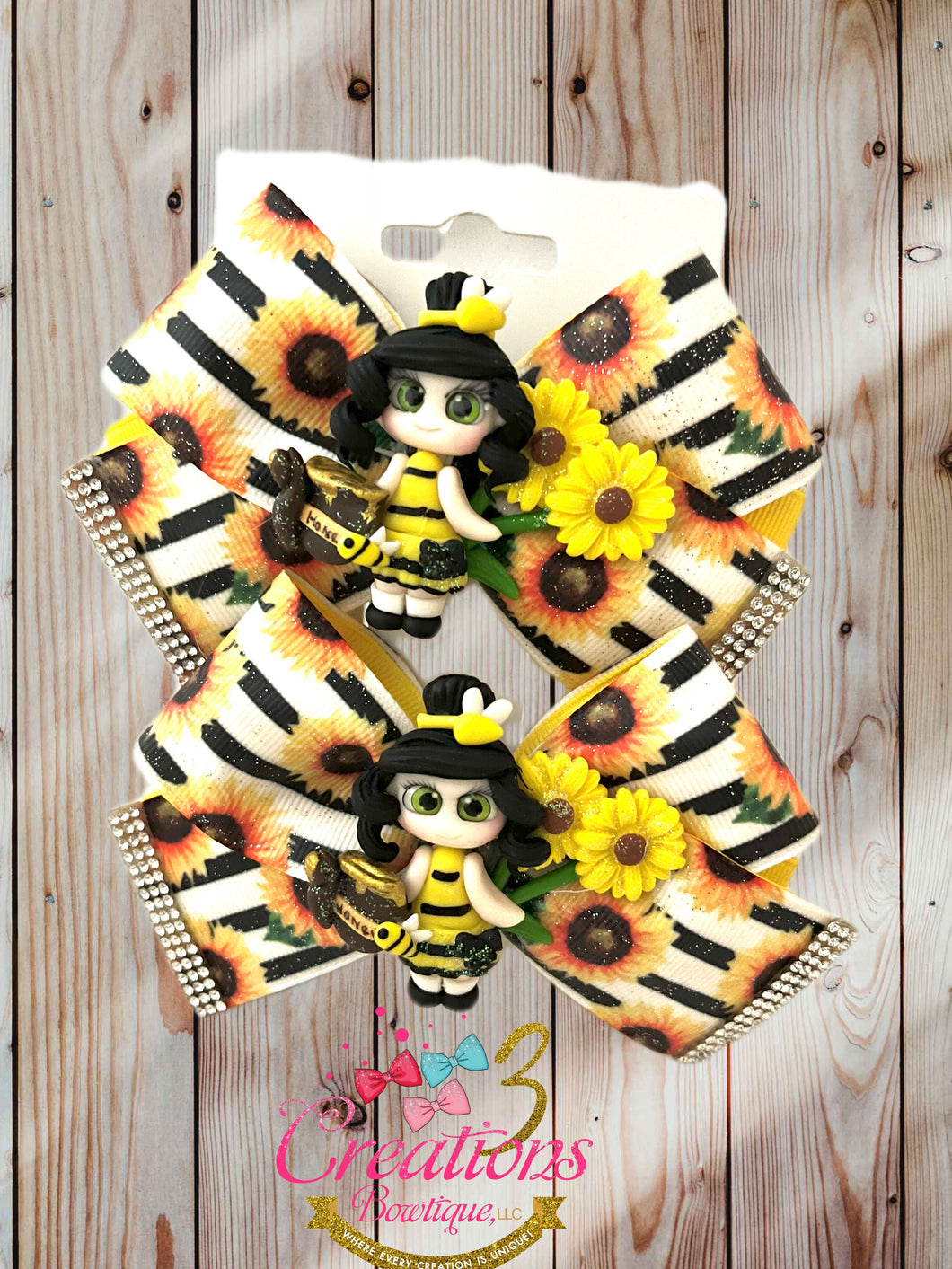 Sunflower girl hair bows