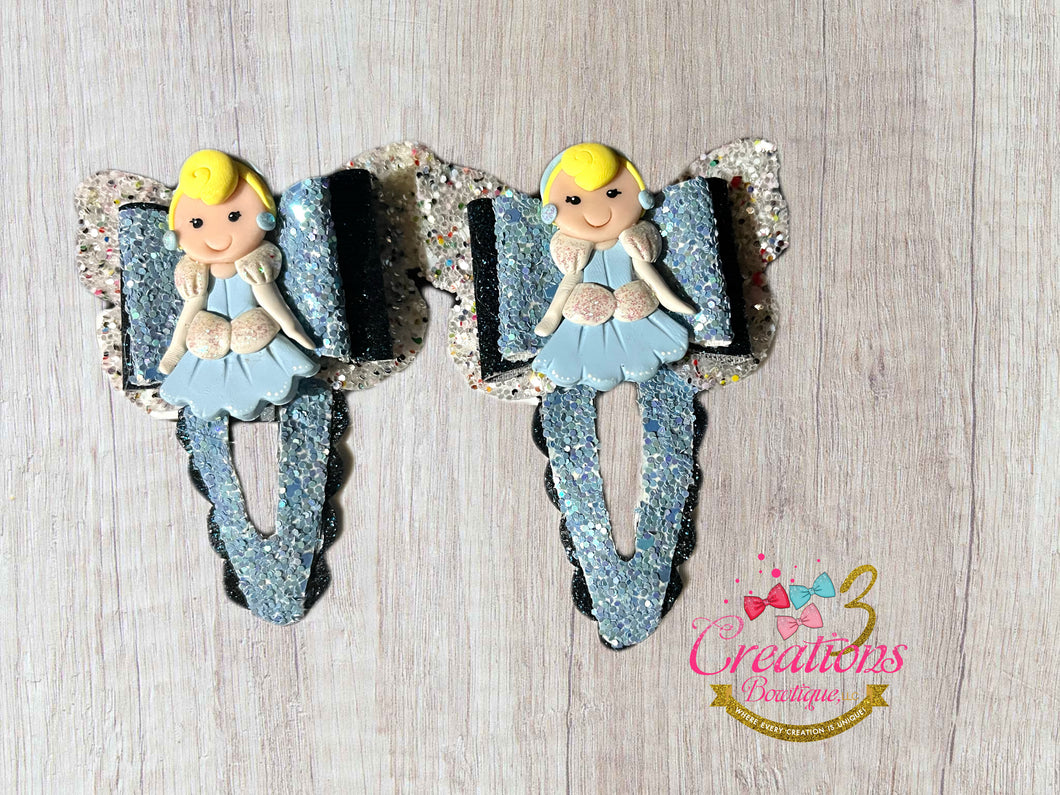 Cinderella Inspired hair clip set