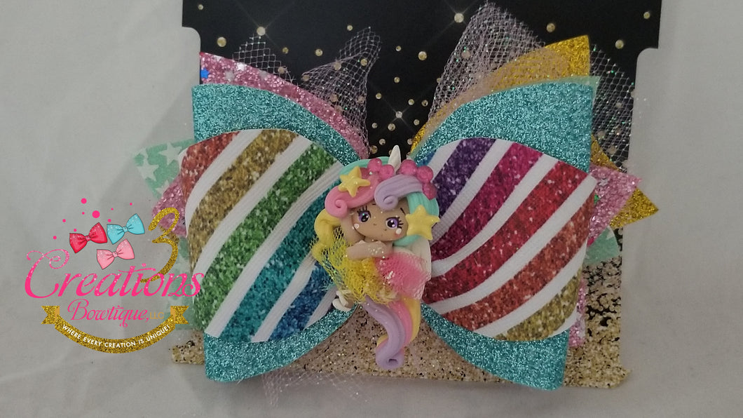 Tutu Rainbow unicorn girl bow