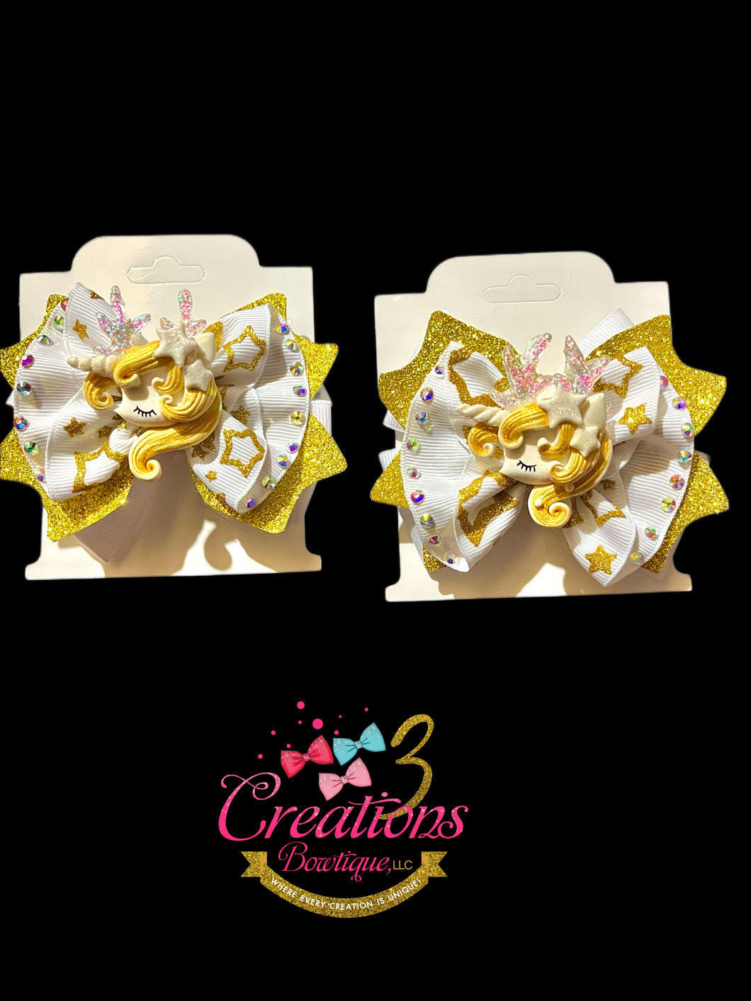 Gold star unicorns set