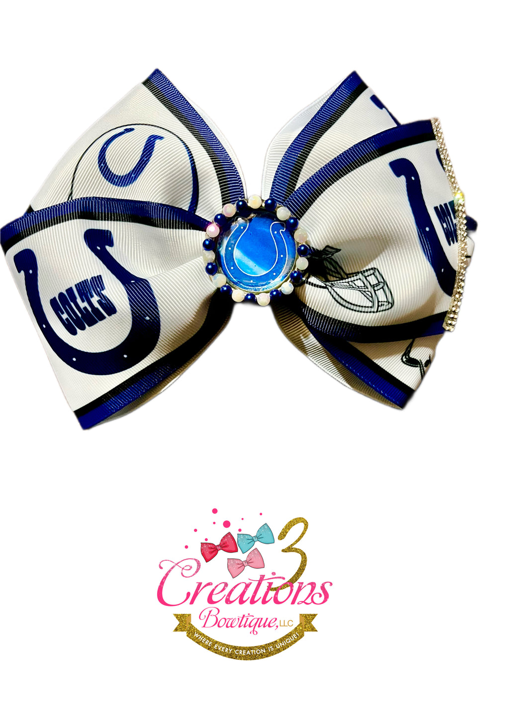 Inspired Indianapolis Colts bottle cap hair bow